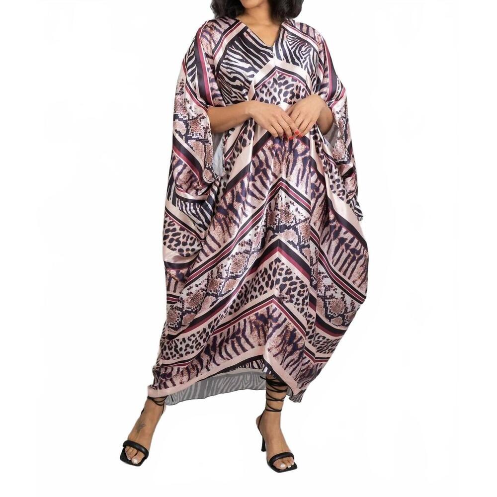 NEW KARA CHIC chic kaftan dress in multi print